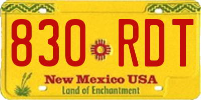 NM license plate 830RDT