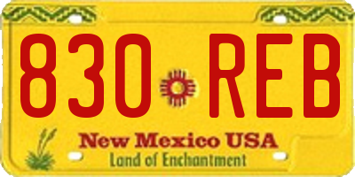 NM license plate 830REB