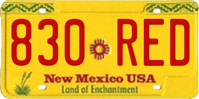 NM license plate 830RED