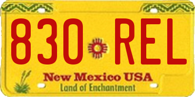 NM license plate 830REL