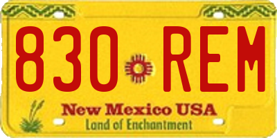 NM license plate 830REM