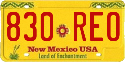 NM license plate 830REO