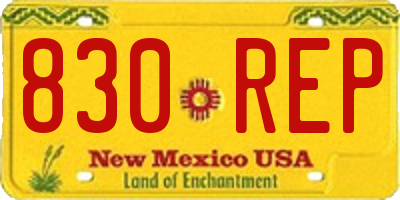 NM license plate 830REP