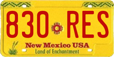 NM license plate 830RES