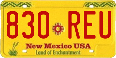 NM license plate 830REU