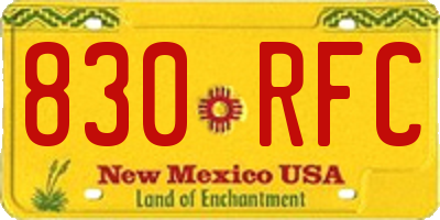 NM license plate 830RFC