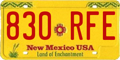 NM license plate 830RFE