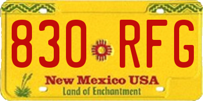 NM license plate 830RFG