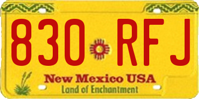 NM license plate 830RFJ