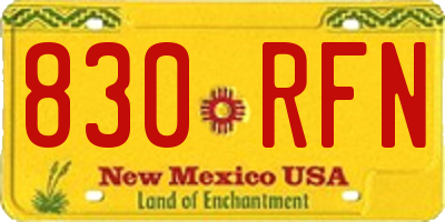 NM license plate 830RFN