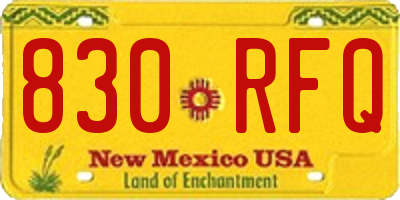 NM license plate 830RFQ
