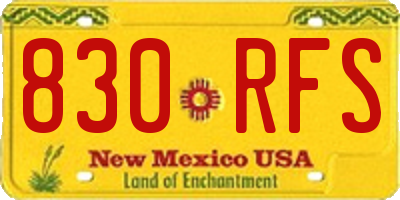 NM license plate 830RFS
