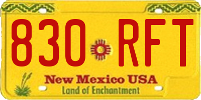 NM license plate 830RFT
