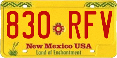 NM license plate 830RFV