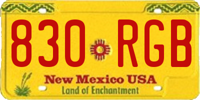 NM license plate 830RGB