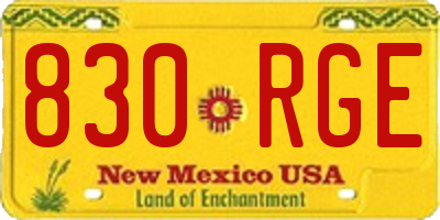 NM license plate 830RGE