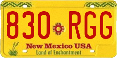 NM license plate 830RGG