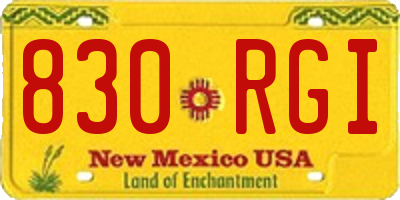 NM license plate 830RGI