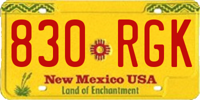 NM license plate 830RGK
