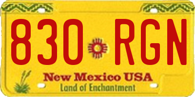 NM license plate 830RGN