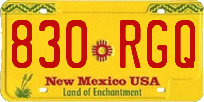 NM license plate 830RGQ