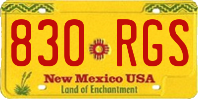 NM license plate 830RGS