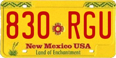 NM license plate 830RGU