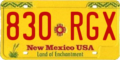 NM license plate 830RGX