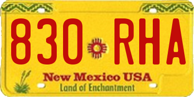 NM license plate 830RHA
