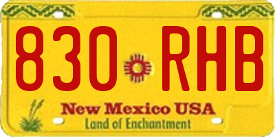NM license plate 830RHB