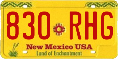 NM license plate 830RHG