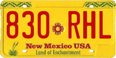 NM license plate 830RHL