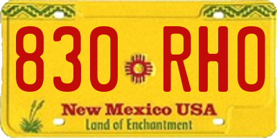 NM license plate 830RHO