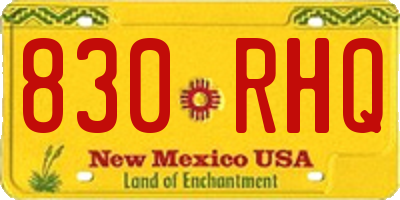 NM license plate 830RHQ