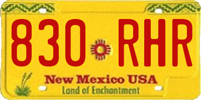 NM license plate 830RHR