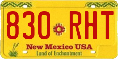 NM license plate 830RHT