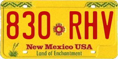 NM license plate 830RHV