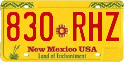 NM license plate 830RHZ