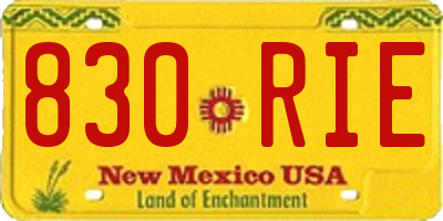 NM license plate 830RIE