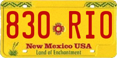 NM license plate 830RIO