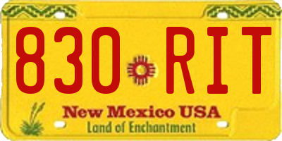 NM license plate 830RIT