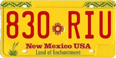 NM license plate 830RIU