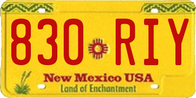 NM license plate 830RIY