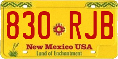 NM license plate 830RJB