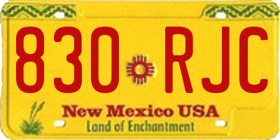 NM license plate 830RJC