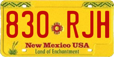 NM license plate 830RJH