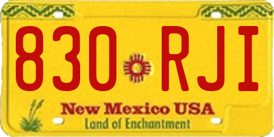 NM license plate 830RJI