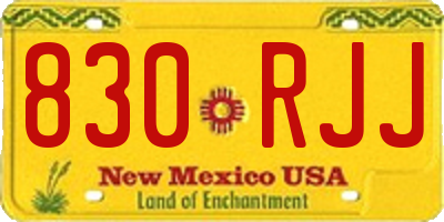 NM license plate 830RJJ
