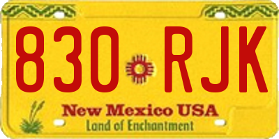 NM license plate 830RJK
