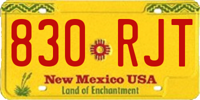 NM license plate 830RJT